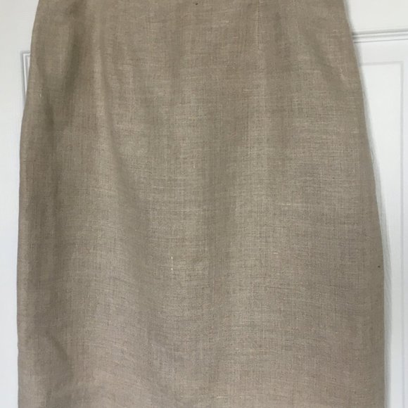 Jennifer Moore tan linen pencil skirt - Picture 6 of 8